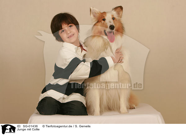 Junge mit Collie / boy with collie / SG-01436