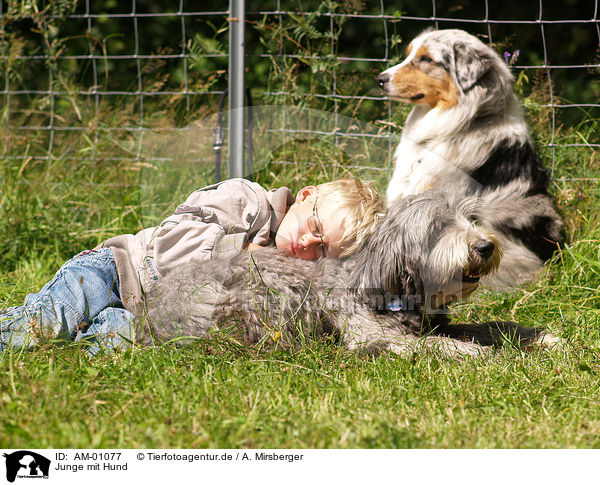 Junge mit Hund / boy with dog / AM-01077