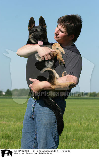 Mann und Deutscher Schferhund / man and German Shepherd / IP-02253