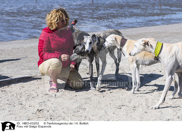 Frau mit Galgo Espanols / woman with Galgo Espanols / HBO-03202