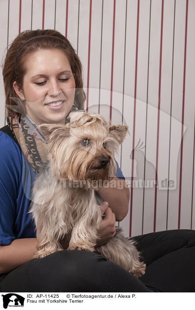 Frau mit Yorkshire Terrier / woman with Yorkshire Terrier / AP-11425
