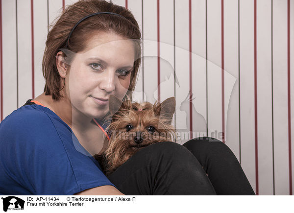 Frau mit Yorkshire Terrier / woman with Yorkshire Terrier / AP-11434