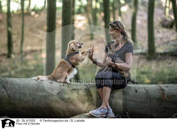 Frau mit 2 Hunde / woman with 2 Dogs / DL-01552