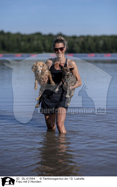 Frau mit 2 Hunden / woman with 2 Dogs / DL-01564