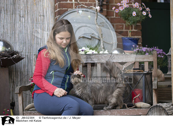 Mdchen mit Katze / girl with Cat / JM-02384