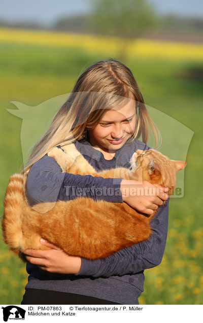 Mdchen und Katze / girl and cat / PM-07863