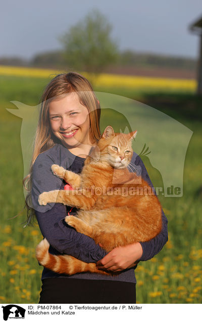 Mdchen und Katze / girl and cat / PM-07864