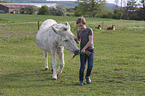 Junge mit Esel