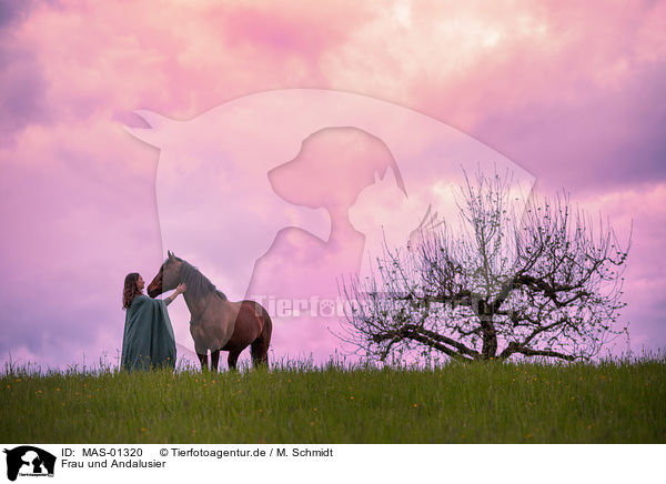 Frau und Andalusier / woman and Andalusian Horse / MAS-01320