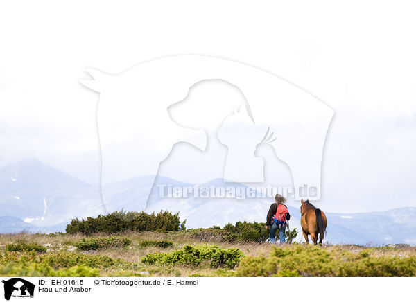 Frau und Araber / woman and arabian horse / EH-01615