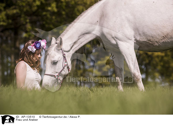 Frau und Araber / woman and arabian horse / AP-13510