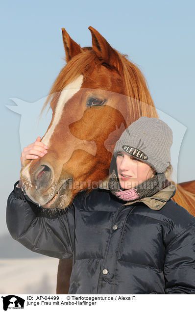 junge Frau mit Arabo-Haflinger / young woman with Arabo-Haflinger / AP-04499