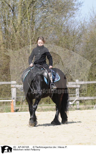 Mdchen reitet Fellpony / girl rides fellpony / AP-06185