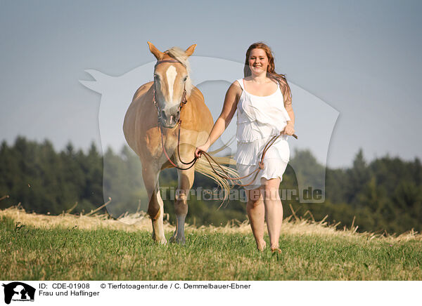 Frau und Haflinger / woman and Haflinger horse / CDE-01908