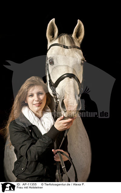 Frau mit Holsteiner / woman with warmblood / AP-11355