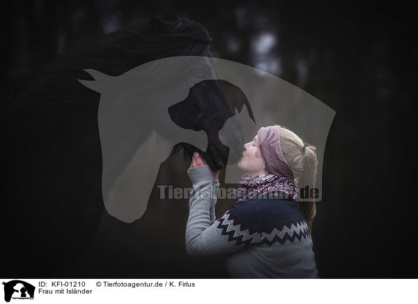 Frau mit Islnder / woman with Icelandic Horse / KFI-01210