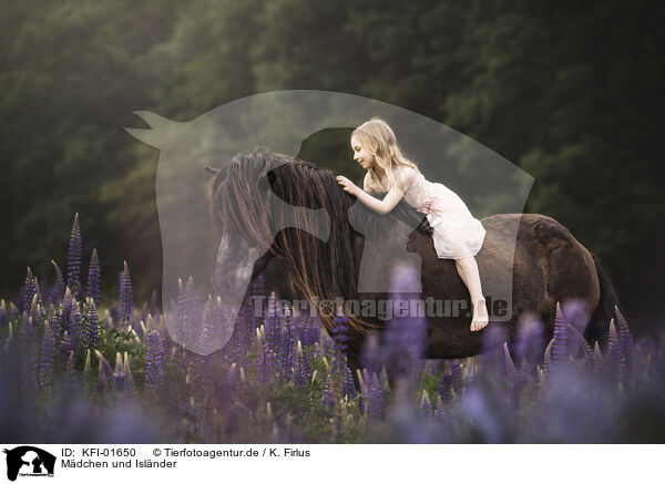 Mdchen und Islnder / girl and Icelandic horse / KFI-01650