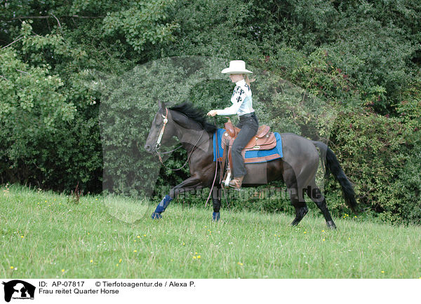Frau reitet Quarter Horse / AP-07817