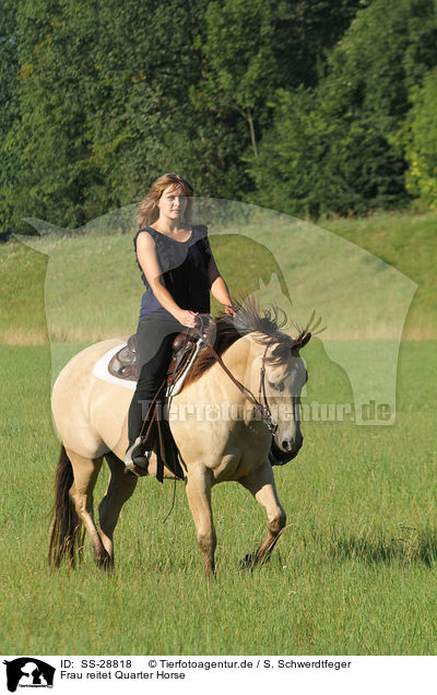 Frau reitet Quarter Horse / SS-28818