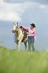 Frau mit Quarter Horse