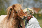 Frau und Shetland Pony Hengst