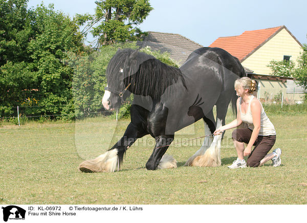 Frau mit Shire Horse / KL-06972