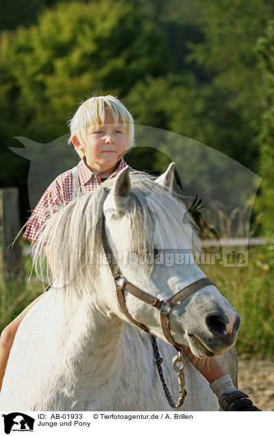 Junge und Pony / boy with pony / AB-01933