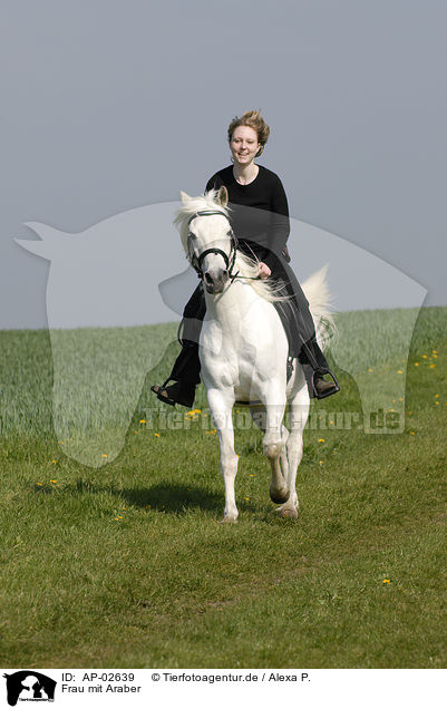 Frau mit Araber / woman with arabian horse / AP-02639