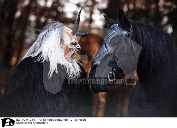 Monster mit Kriegspferd / monster with warhorse / VJ-01244